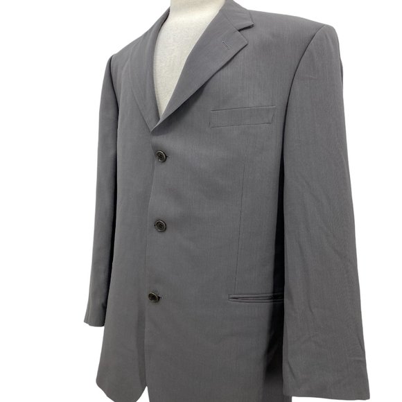 Hugo Boss Mens Einstein Sigma 100% Virgin Wool Suit Jacket Saks Fifth Avenue 46R - Picture 2 of 5